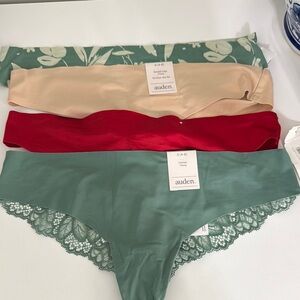Auden Women's Panties Set - Floral Green, Nude, Scarlet
